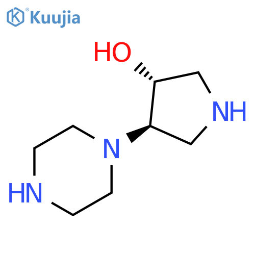 3-Pyrrolidinol, 4-(1-piperazinyl)-, (3R,4R)-rel- structure