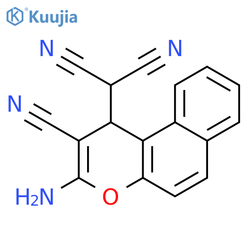 Propanedinitrile, (3-amino-2-cyano-1H-naphtho[2,1-b]pyran-1-yl)- structure