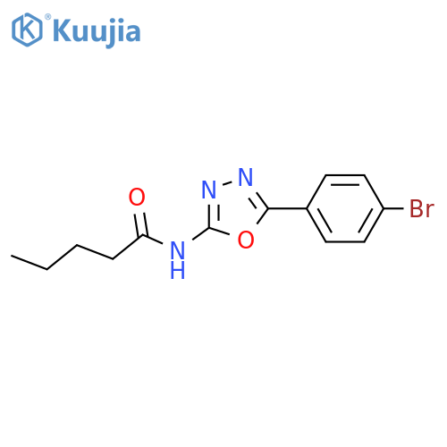 N-5-(4-bromophenyl)-1,3,4-oxadiazol-2-ylpentanamide structure