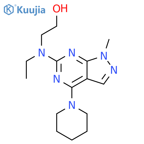 2-{ethyl1-methyl-4-(piperidin-1-yl)-1H-pyrazolo3,4-dpyrimidin-6-ylamino}ethan-1-ol structure