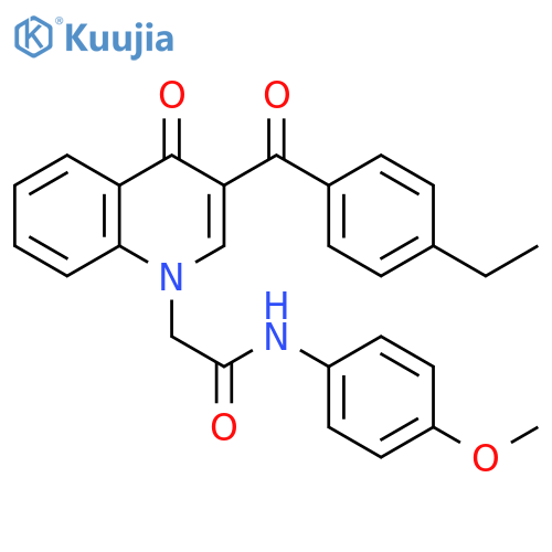 2-3-(4-ethylbenzoyl)-4-oxo-1,4-dihydroquinolin-1-yl-N-(4-methoxyphenyl)acetamide structure
