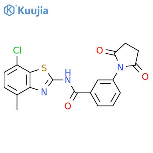 N-(7-chloro-4-methyl-1,3-benzothiazol-2-yl)-3-(2,5-dioxopyrrolidin-1-yl)benzamide structure