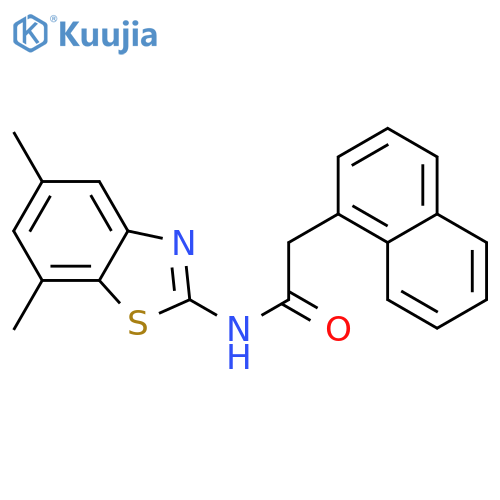 N-(5,7-dimethyl-1,3-benzothiazol-2-yl)-2-(naphthalen-1-yl)acetamide structure