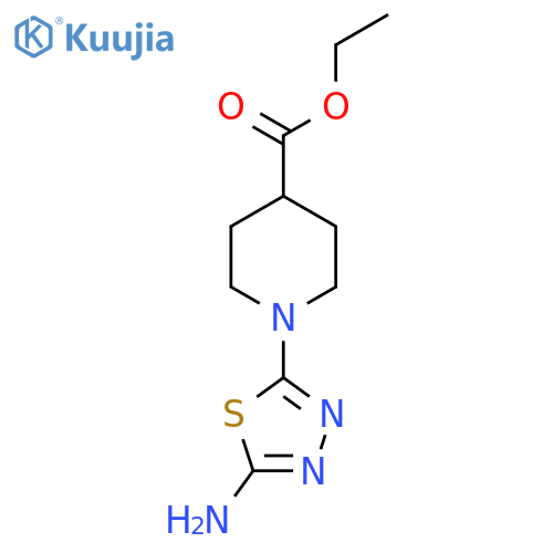 Ethyl 1-(5-amino-1,3,4-thiadiazol-2-yl)piperidine-4-carboxylate structure