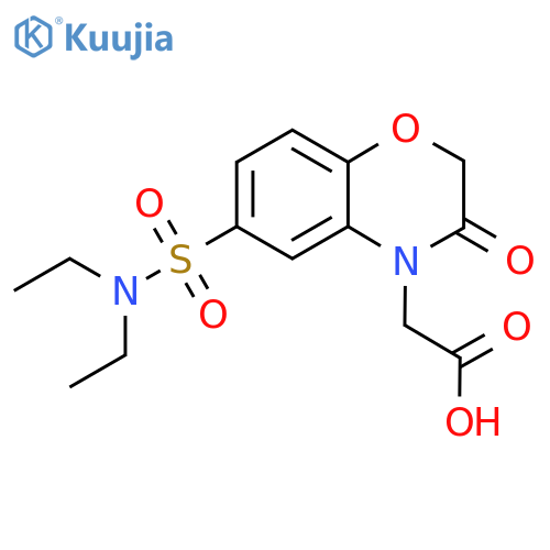 {6-[(Diethylamino)sulfonyl]-3-oxo-2,3-dihydro-4H-1,4-benzoxazin-4-yl}acetic acid structure