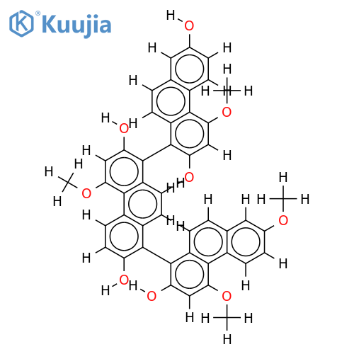 2,7,2',7',2''-pentahydroxy-4,4',4'',7''-tetramethoxy-1,8,1',1''-triphenanthrene structure