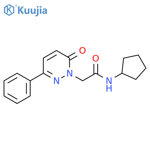 N-cyclopentyl-2-(6-oxo-3-phenyl-1,6-dihydropyridazin-1-yl)acetamide structure