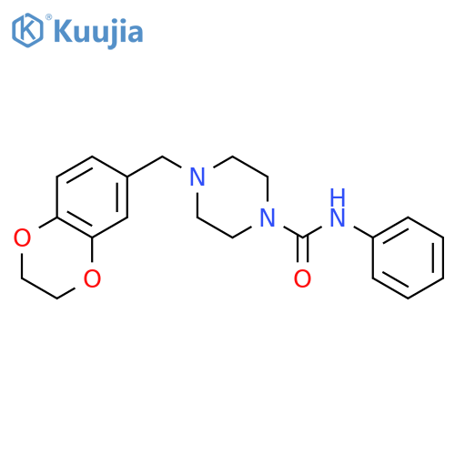 1-Piperazinecarboxamide,4-[(2,3-dihydro-1,4-benzodioxin-6-yl)methyl]-N-phenyl- structure