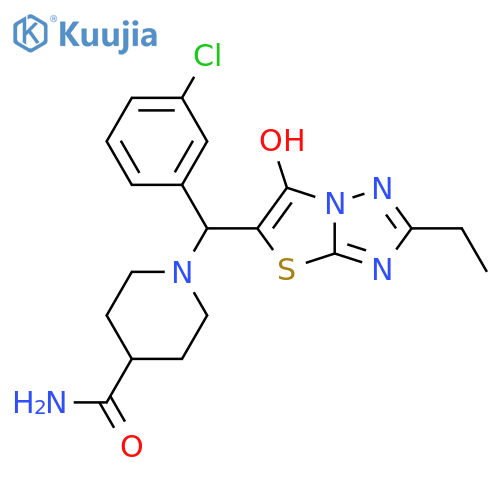 1-(3-chlorophenyl)({2-ethyl-6-hydroxy-1,2,4triazolo3,2-b1,3thiazol-5-yl})methylpiperidine-4-carboxamide structure