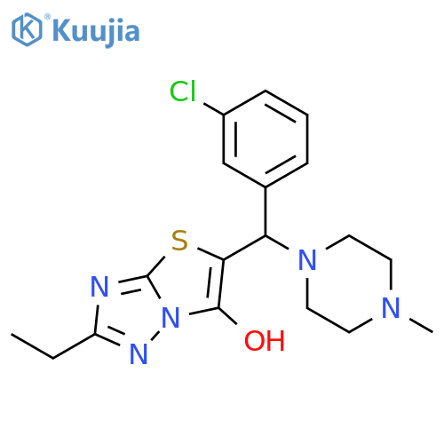 5-(3-chlorophenyl)(4-methylpiperazin-1-yl)methyl-2-ethyl-1,2,4triazolo3,2-b1,3thiazol-6-ol structure
