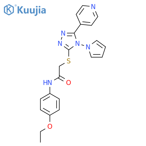 N-(4-ethoxyphenyl)-2-{5-(pyridin-4-yl)-4-(1H-pyrrol-1-yl)-4H-1,2,4-triazol-3-ylsulfanyl}acetamide structure