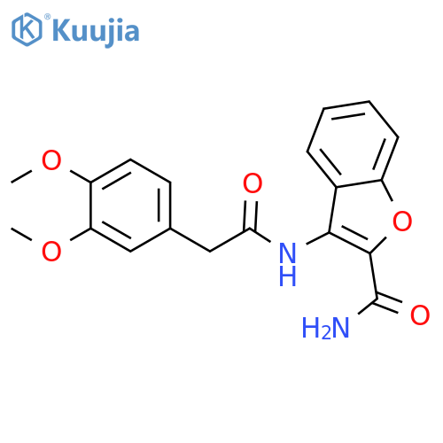 3-2-(3,4-dimethoxyphenyl)acetamido-1-benzofuran-2-carboxamide structure