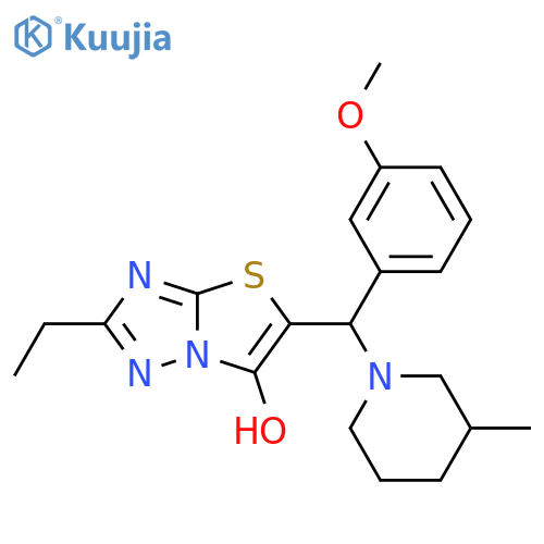 2-ethyl-5-(3-methoxyphenyl)(3-methylpiperidin-1-yl)methyl-1,2,4triazolo3,2-b1,3thiazol-6-ol structure
