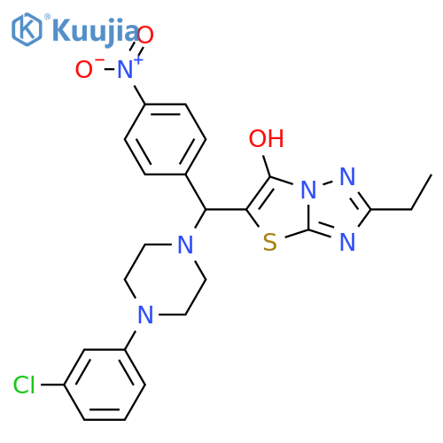 5-{4-(3-chlorophenyl)piperazin-1-yl(4-nitrophenyl)methyl}-2-ethyl-1,2,4triazolo3,2-b1,3thiazol-6-ol structure