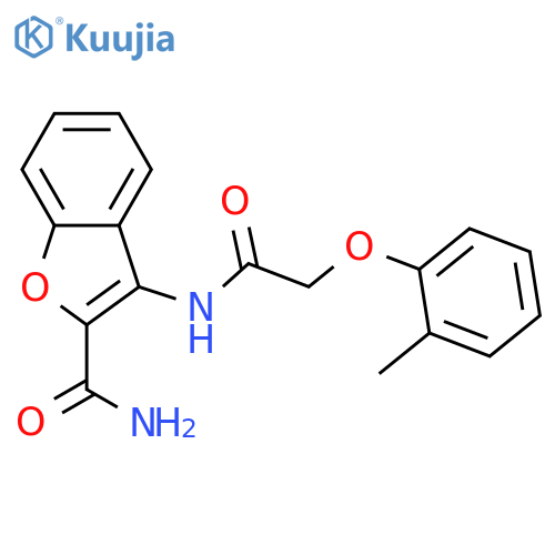 3-2-(2-methylphenoxy)acetamido-1-benzofuran-2-carboxamide structure