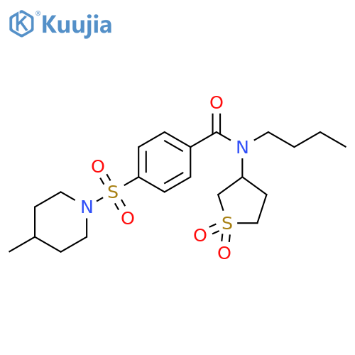 N-butyl-N-(1,1-dioxo-1lambda6-thiolan-3-yl)-4-(4-methylpiperidin-1-yl)sulfonylbenzamide structure
