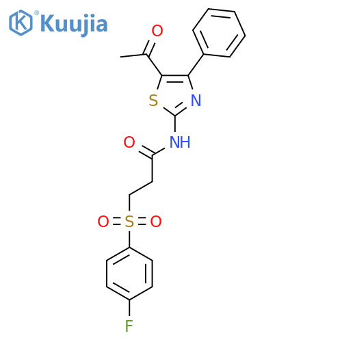 N-(5-acetyl-4-phenyl-1,3-thiazol-2-yl)-3-(4-fluorobenzenesulfonyl)propanamide structure
