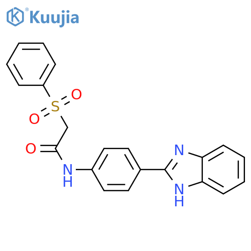 2-(benzenesulfonyl)-N-4-(1H-1,3-benzodiazol-2-yl)phenylacetamide structure
