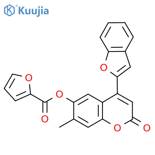 4-(1-benzofuran-2-yl)-7-methyl-2-oxo-2H-chromen-6-yl furan-2-carboxylate structure