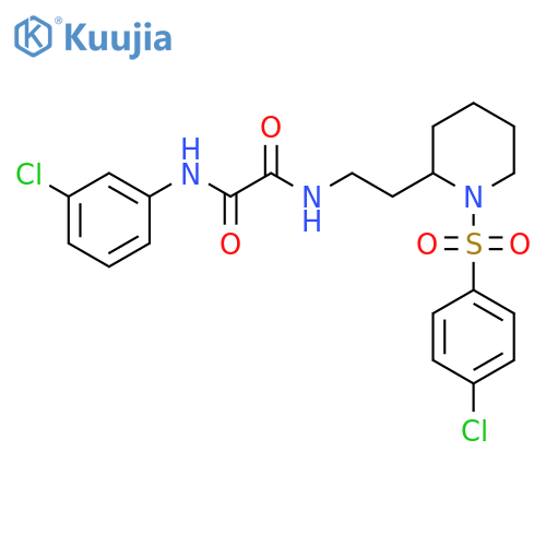 N-{2-1-(4-chlorobenzenesulfonyl)piperidin-2-ylethyl}-N'-(3-chlorophenyl)ethanediamide structure