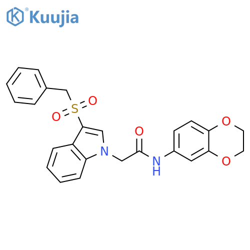 N-(2,3-dihydro-1,4-benzodioxin-6-yl)-2-(3-phenylmethanesulfonyl-1H-indol-1-yl)acetamide structure