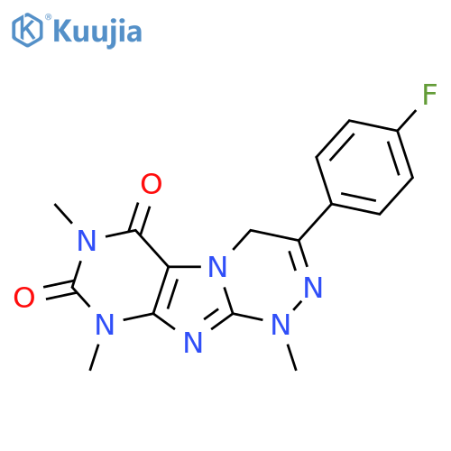 3-(4-fluorophenyl)-1,7,9-trimethyl-1H,4H,6H,7H,8H,9H-1,2,4triazino4,3-gpurine-6,8-dione structure