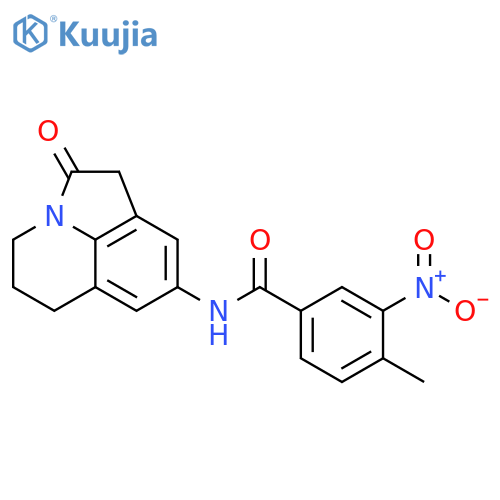 4-methyl-3-nitro-N-{2-oxo-1-azatricyclo6.3.1.0^{4,12}dodeca-4,6,8(12)-trien-6-yl}benzamide structure