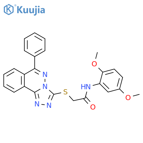 N-(2,5-dimethoxyphenyl)-2-({6-phenyl-1,2,4triazolo3,4-aphthalazin-3-yl}sulfanyl)acetamide structure