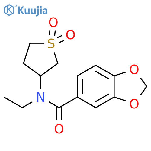 N-(1,1-dioxo-1lambda6-thiolan-3-yl)-N-ethyl-2H-1,3-benzodioxole-5-carboxamide structure
