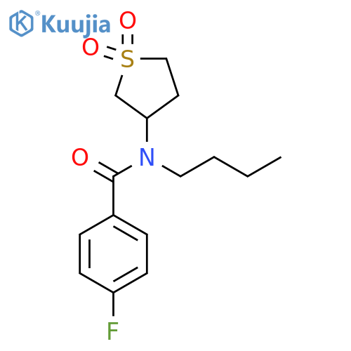 N-butyl-N-(1,1-dioxo-1lambda6-thiolan-3-yl)-4-fluorobenzamide structure
