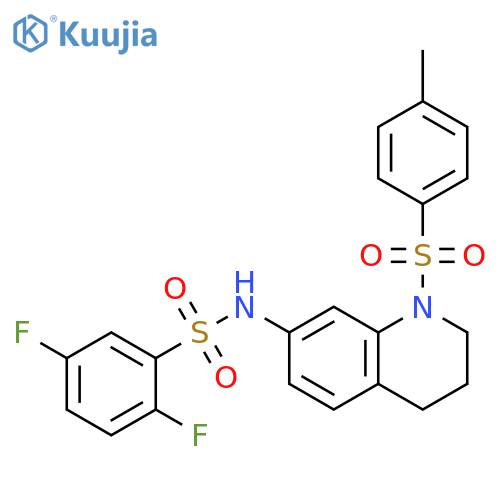 2,5-difluoro-N-1-(4-methylbenzenesulfonyl)-1,2,3,4-tetrahydroquinolin-7-ylbenzene-1-sulfonamide structure