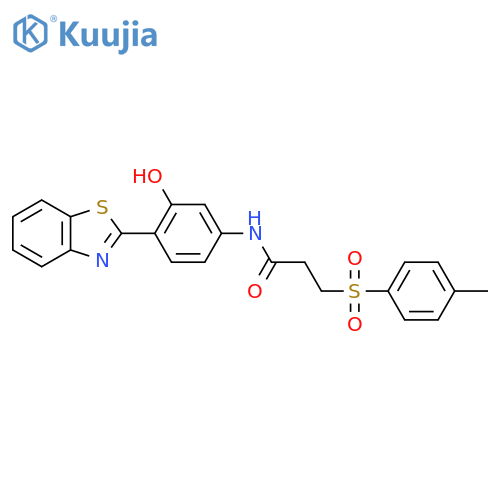 N-4-(1,3-benzothiazol-2-yl)-3-hydroxyphenyl-3-(4-methylbenzenesulfonyl)propanamide structure