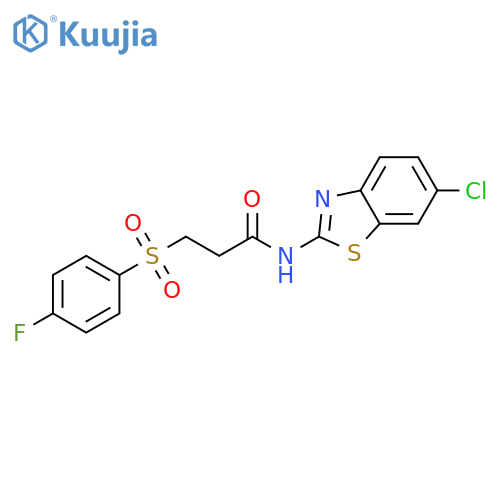N-(6-chloro-1,3-benzothiazol-2-yl)-3-(4-fluorobenzenesulfonyl)propanamide structure