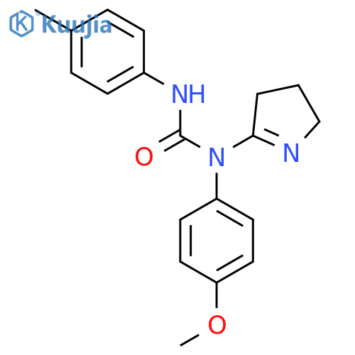 3-(3,4-dihydro-2H-pyrrol-5-yl)-3-(4-methoxyphenyl)-1-(4-methylphenyl)urea structure