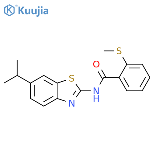 2-(methylsulfanyl)-N-6-(propan-2-yl)-1,3-benzothiazol-2-ylbenzamide structure