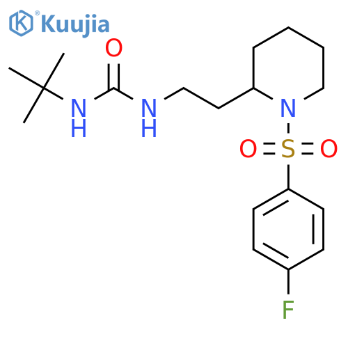3-tert-butyl-1-{2-1-(4-fluorobenzenesulfonyl)piperidin-2-ylethyl}urea structure