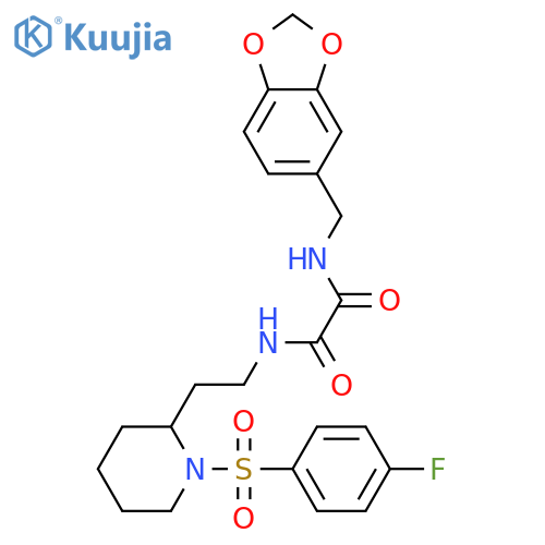 N-(2H-1,3-benzodioxol-5-yl)methyl-N'-{2-1-(4-fluorobenzenesulfonyl)piperidin-2-ylethyl}ethanediamide structure
