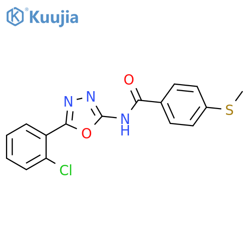 N-5-(2-chlorophenyl)-1,3,4-oxadiazol-2-yl-4-(methylsulfanyl)benzamide structure