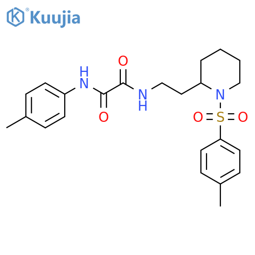 N-{2-1-(4-methylbenzenesulfonyl)piperidin-2-ylethyl}-N'-(4-methylphenyl)ethanediamide structure