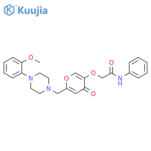 2-(6-{4-(2-methoxyphenyl)piperazin-1-ylmethyl}-4-oxo-4H-pyran-3-yl)oxy-N-phenylacetamide structure