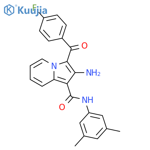 2-amino-N-(3,5-dimethylphenyl)-3-(4-fluorobenzoyl)indolizine-1-carboxamide structure