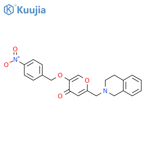 5-(4-nitrophenyl)methoxy-2-(1,2,3,4-tetrahydroisoquinolin-2-yl)methyl-4H-pyran-4-one structure