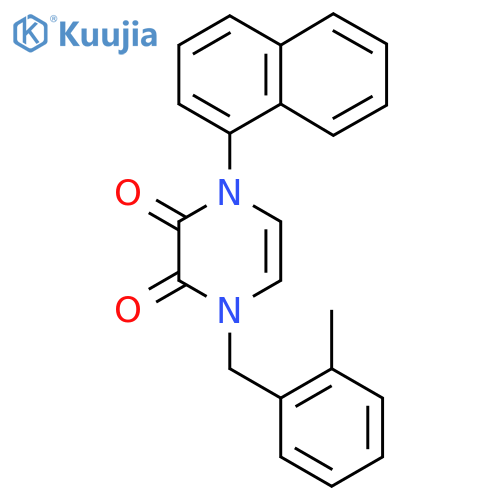 1-(2-methylphenyl)methyl-4-(naphthalen-1-yl)-1,2,3,4-tetrahydropyrazine-2,3-dione structure
