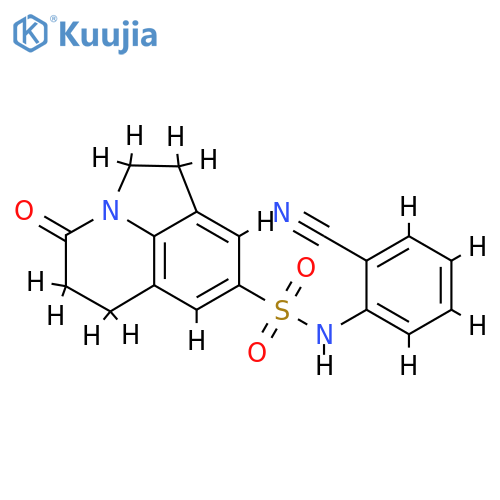 N-(2-cyanophenyl)-11-oxo-1-azatricyclo6.3.1.0^{4,12}dodeca-4(12),5,7-triene-6-sulfonamide structure