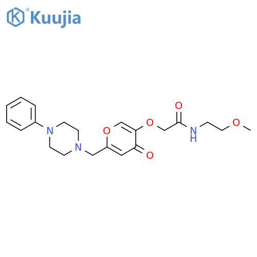 N-(2-methoxyethyl)-2-({4-oxo-6-(4-phenylpiperazin-1-yl)methyl-4H-pyran-3-yl}oxy)acetamide structure
