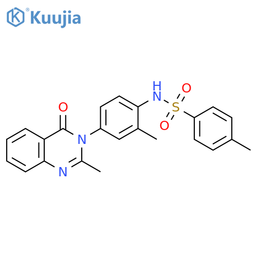 4-methyl-N-2-methyl-4-(2-methyl-4-oxo-3,4-dihydroquinazolin-3-yl)phenylbenzene-1-sulfonamide structure