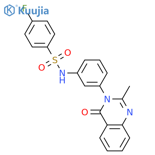 4-fluoro-N-3-(2-methyl-4-oxo-3,4-dihydroquinazolin-3-yl)phenylbenzene-1-sulfonamide structure