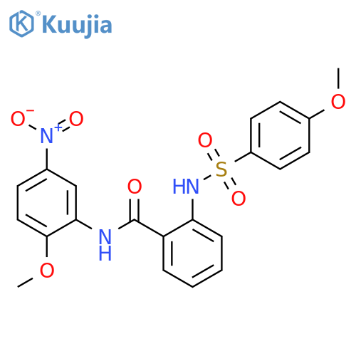 N-(2-methoxy-5-nitrophenyl)-2-(4-methoxybenzenesulfonamido)benzamide structure