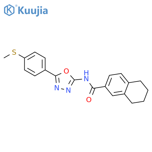 N-{5-4-(methylsulfanyl)phenyl-1,3,4-oxadiazol-2-yl}-5,6,7,8-tetrahydronaphthalene-2-carboxamide structure