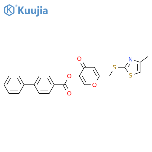 6-{(4-methyl-1,3-thiazol-2-yl)sulfanylmethyl}-4-oxo-4H-pyran-3-yl 1,1'-biphenyl-4-carboxylate structure